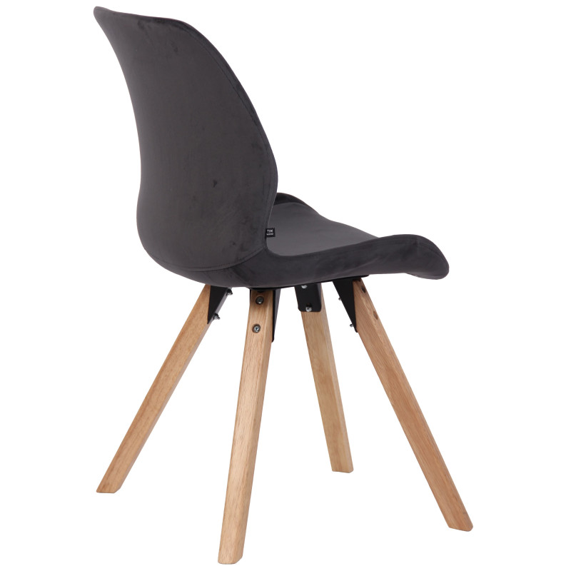Chaise Luna en velours gris foncé