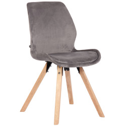 Chaise Luna en velours gris
