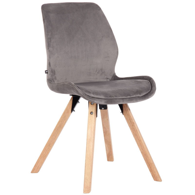 Chaise Luna en velours gris