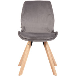 Chaise Luna en velours gris