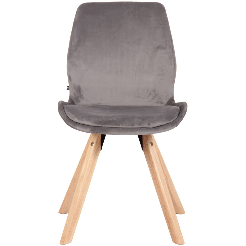 Chaise Luna en velours gris