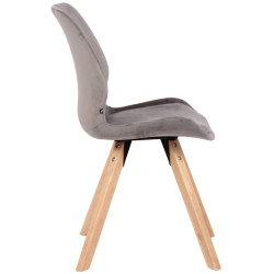 Chaise Luna en velours gris
