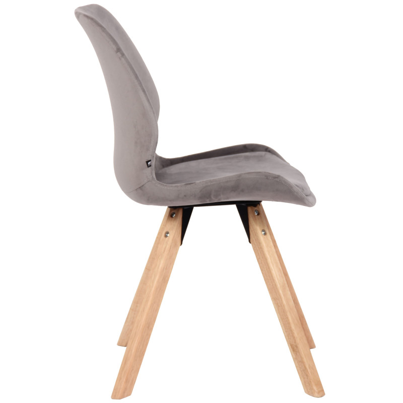 Chaise Luna en velours gris