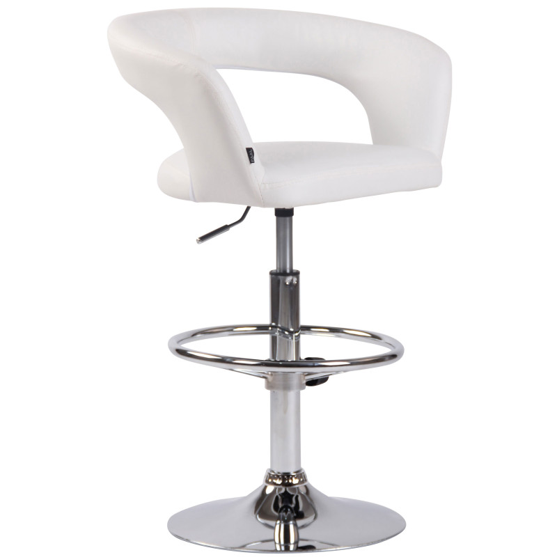 Tabouret de bar Jaen en simili cuir blanc
