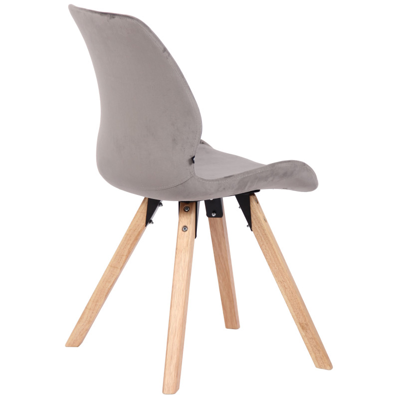 Chaise Luna en velours gris