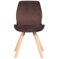 Chaise Luna en velours brun