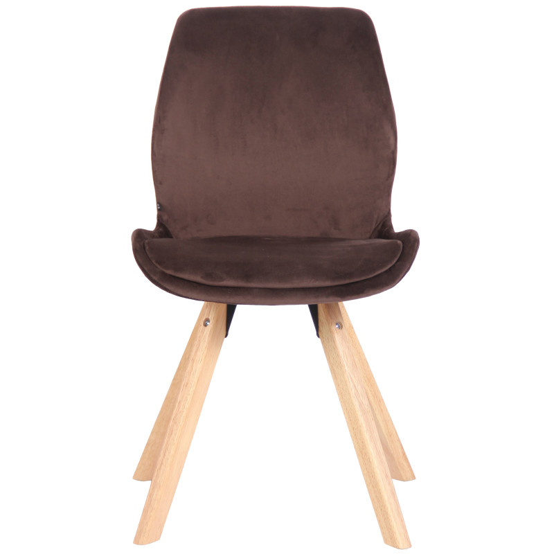 Chaise Luna en velours brun