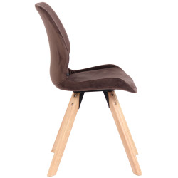 Chaise Luna en velours brun