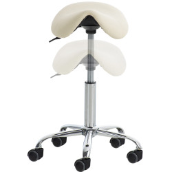 Lot de 2 tabourets de travail Reno, similicuir crème