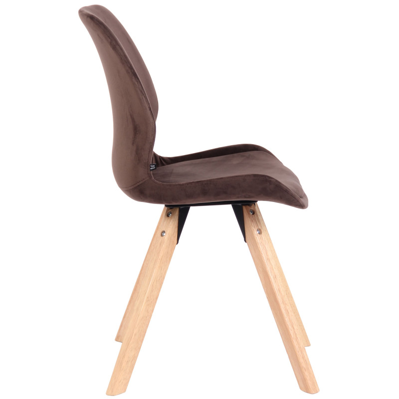 Chaise Luna en velours brun