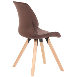 Chaise Luna en velours brun
