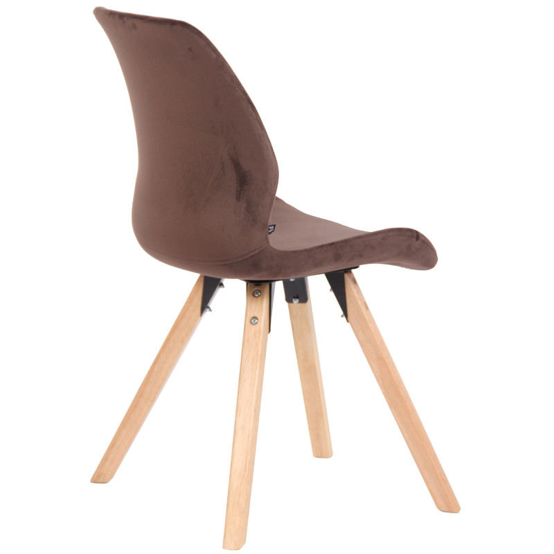 Chaise Luna en velours brun