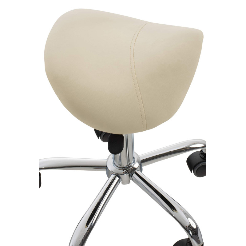 Set de 2 Taburetes de tabajo Reno en polipiel Crema