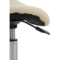 Set de 2 Taburetes de tabajo Reno en polipiel Crema