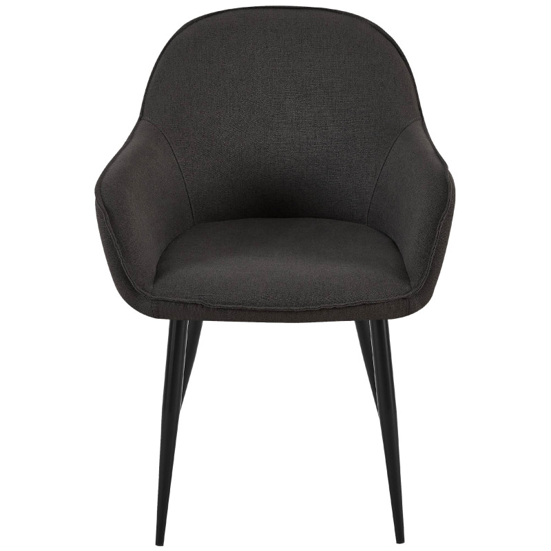 Lot de 2 chaises de salle à manger tissu Boise noir
