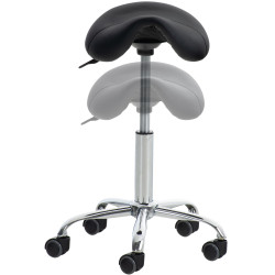 Lot de 2 tabourets de travail Reno, simili cuir noir