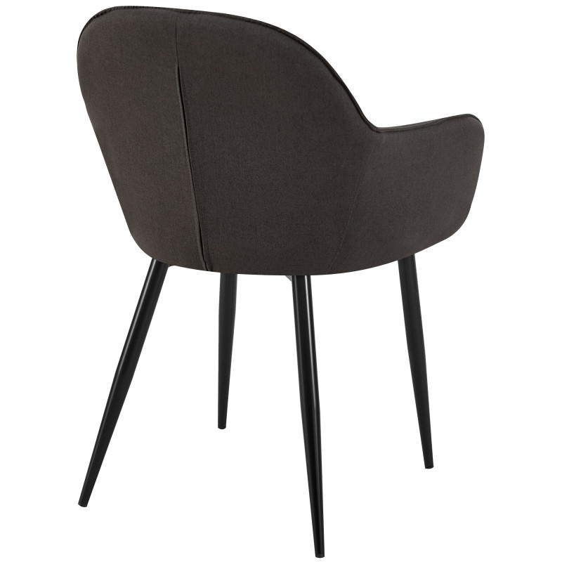 Lot de 2 chaises de salle à manger tissu Boise noir