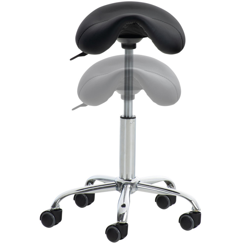 Set de 2 Taburetes de tabajo Reno en polipiel Negro