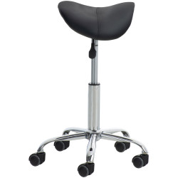 Lot de 2 tabourets de travail Reno, simili cuir noir