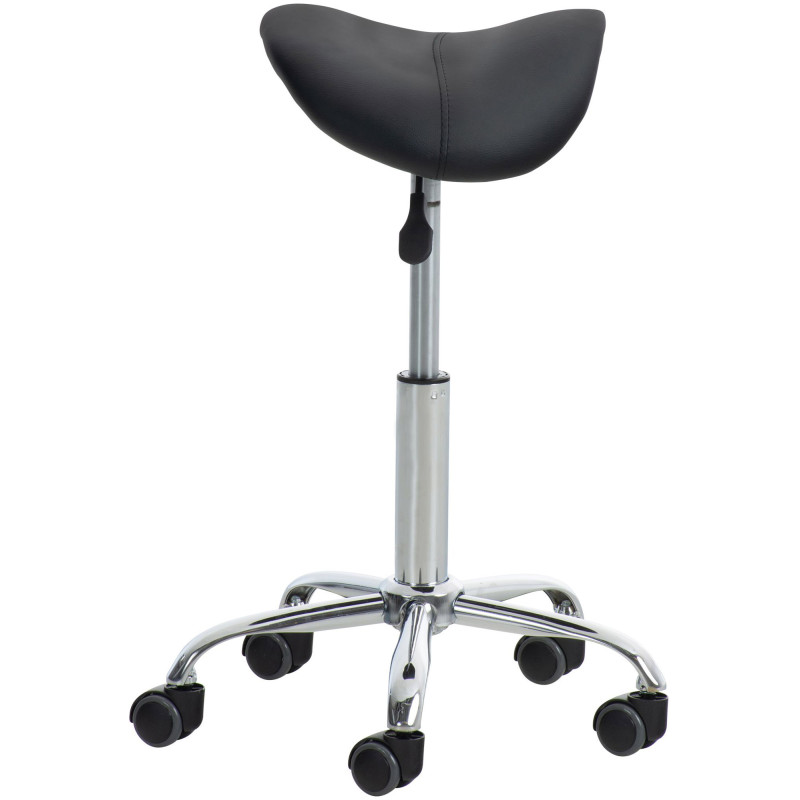 Set de 2 Taburetes de tabajo Reno en polipiel Negro