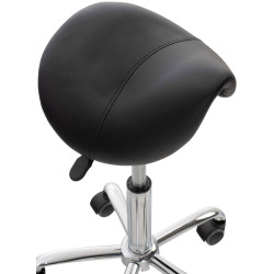 Set de 2 Taburetes de tabajo Reno en polipiel Negro