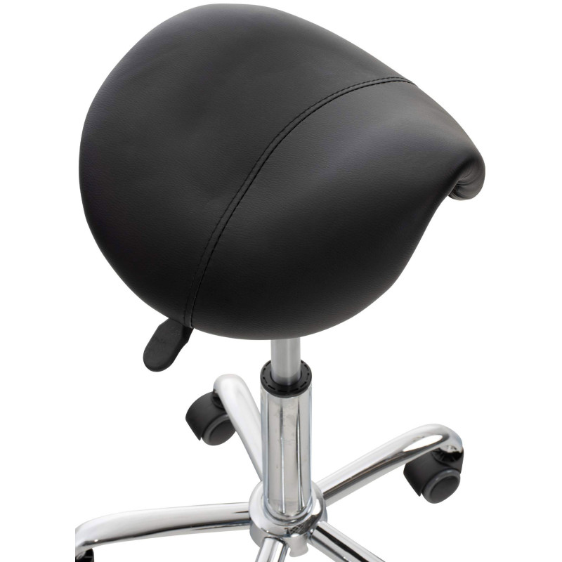 Lot de 2 tabourets de travail Reno, similicuir, noirs