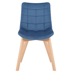 Lot de 2 chaises de salle à manger Passaic velours bleu