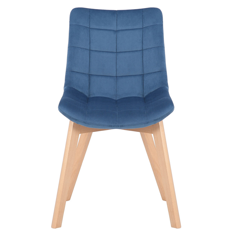 Lot de 2 chaises de salle à manger Passaic velours bleu