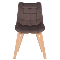 Lot de 2 chaises de salle à manger Passaic velours brun