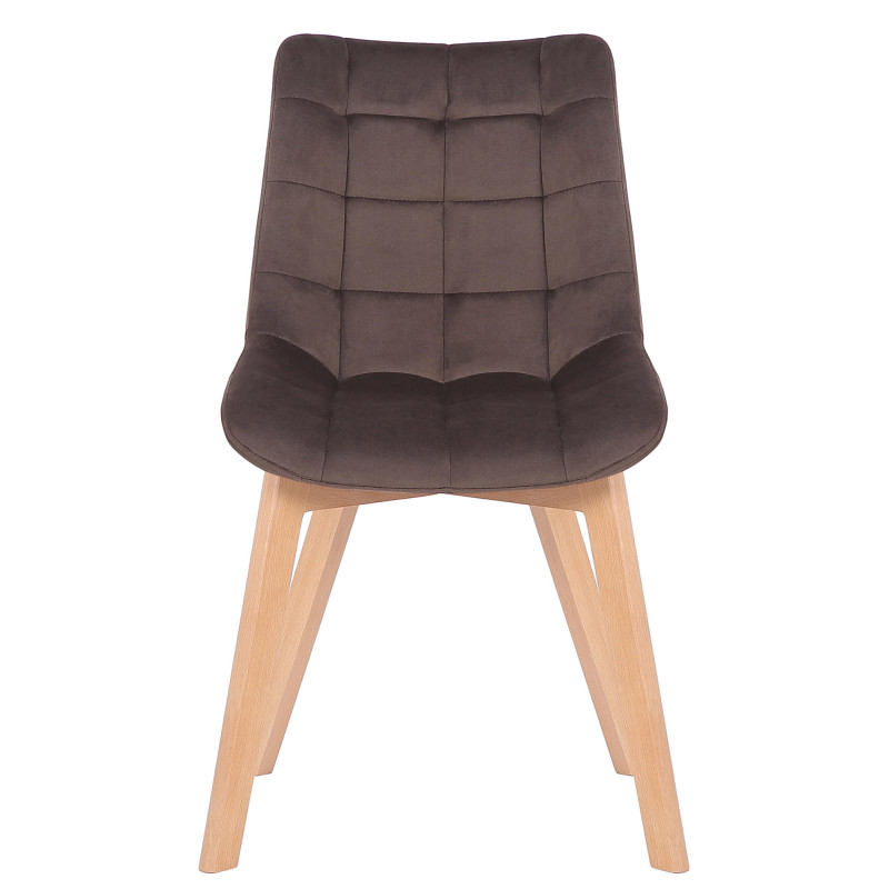 Lot de 2 chaises de salle à manger Passaic velours brun