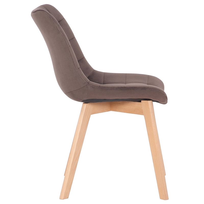 Lot de 2 chaises de salle à manger Passaic velours brun