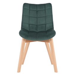 Lot de 2 chaises de salle à manger Passaic velours vert