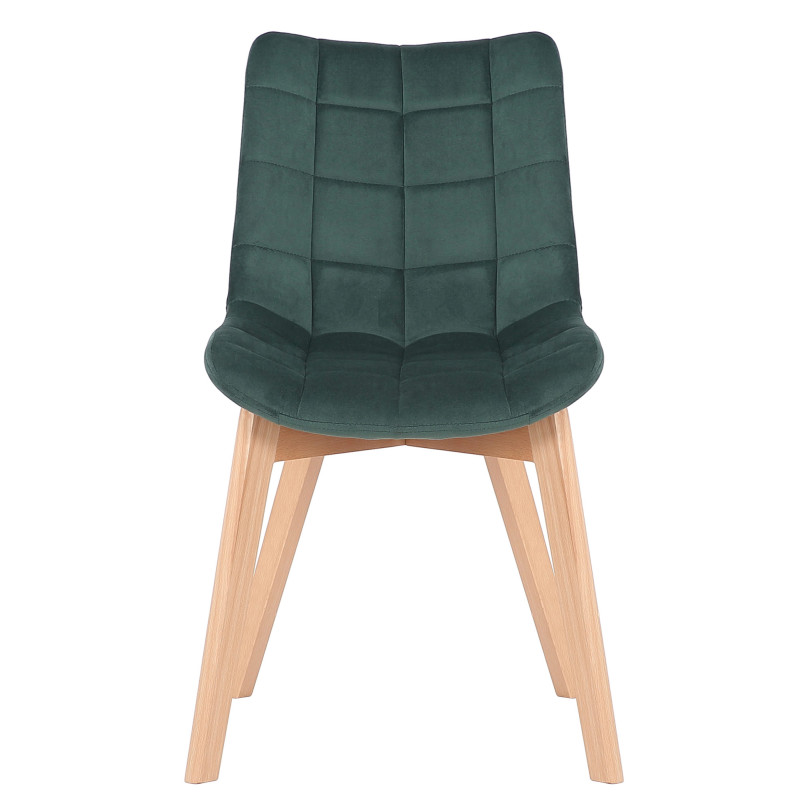 Lot de 2 chaises de salle à manger Passaic velours vert