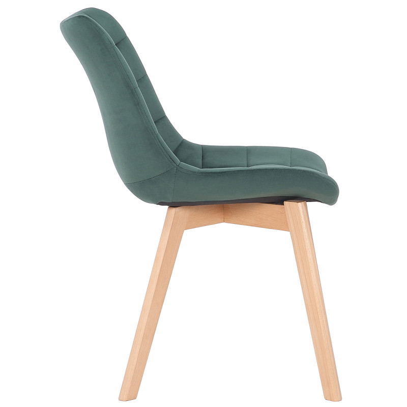 Lot de 2 chaises de salle à manger Passaic velours vert