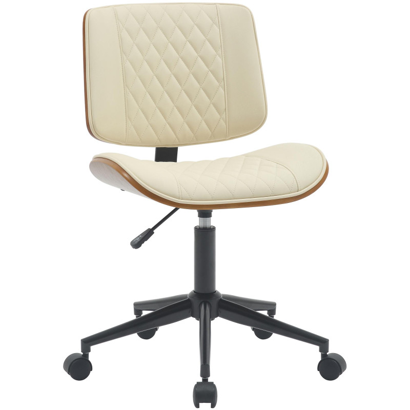 Fauteuil de bureau Plover en similicuir noyer/crème