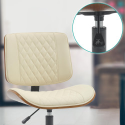 Fauteuil de bureau Plover, cuir artificiel, noyer/crème