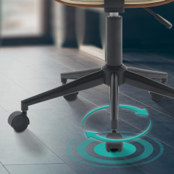 Fauteuil de bureau Plover en similicuir noyer/crème