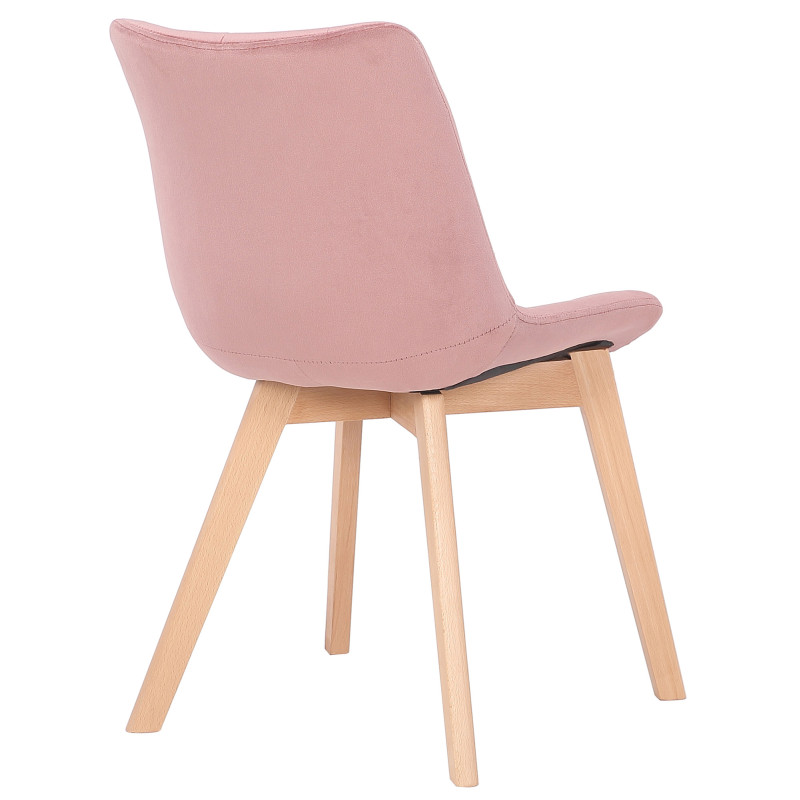Lot de 2 chaises de salle à manger Passaic velours rose