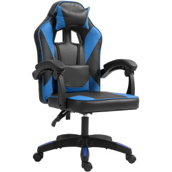 Fauteuil de bureau Orkney, noir/bleu, similicuir