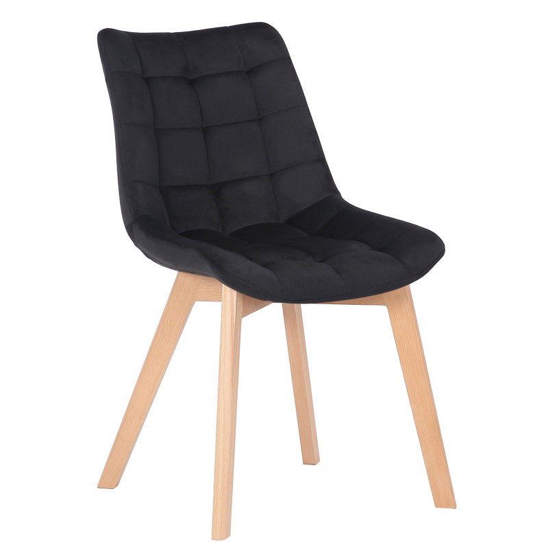 Lot de 2 chaises de salle à manger Passaic velours noir