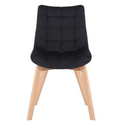 Lot de 2 chaises de salle à manger Passaic velours noir