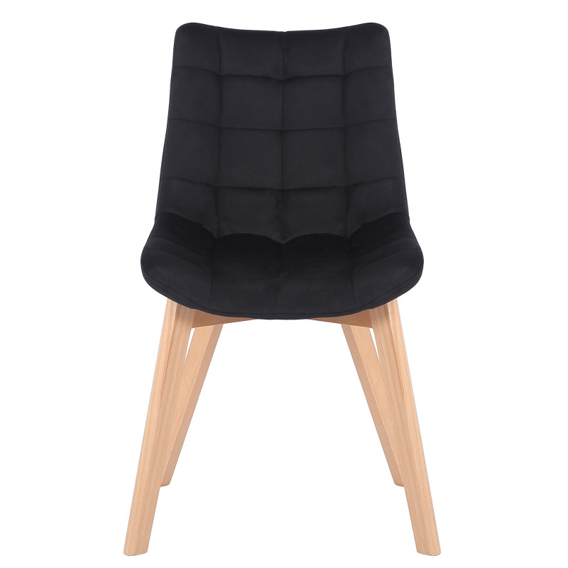 Lot de 2 chaises de salle à manger Passaic velours noir