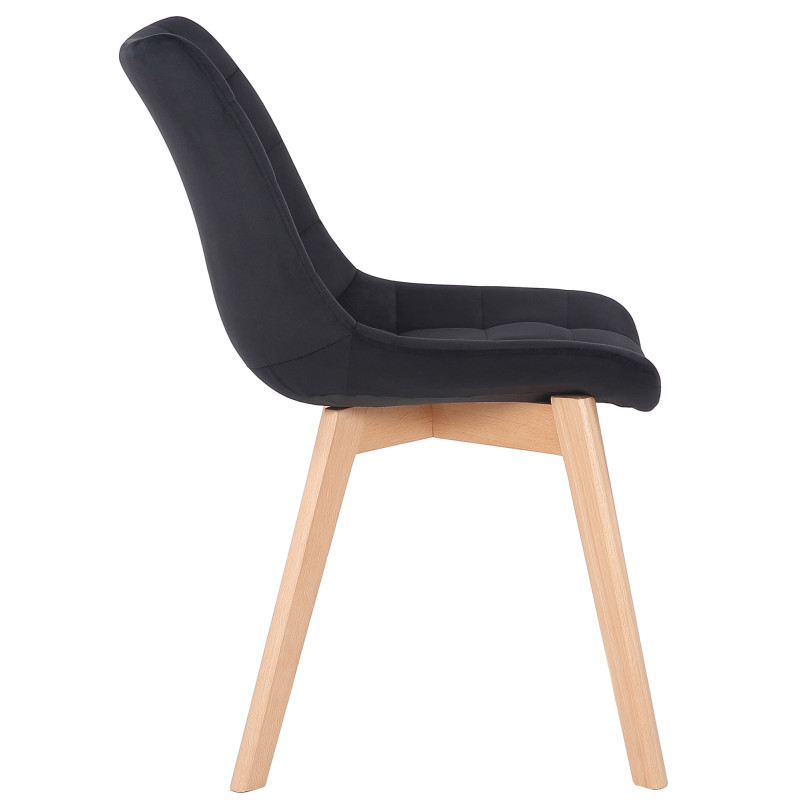 Lot de 2 chaises de salle à manger Passaic velours noir