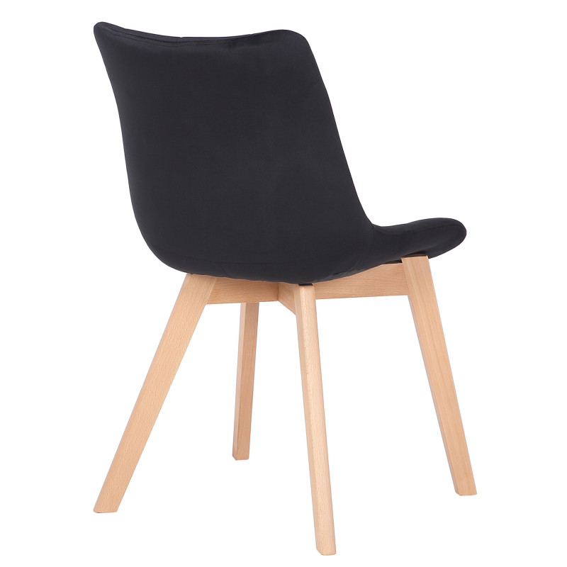 Lot de 2 chaises de salle à manger Passaic velours noir