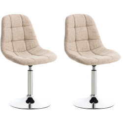 Lot de 2 chaises Emil tissu...