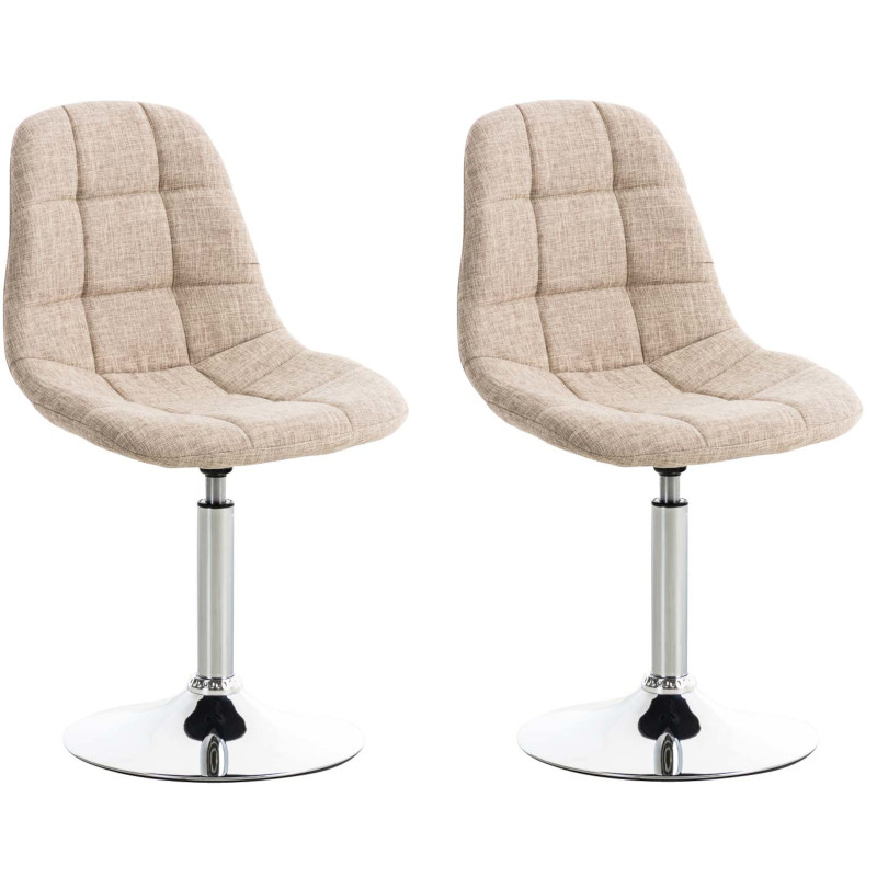 Lot de 2 chaises Emil tissu crème