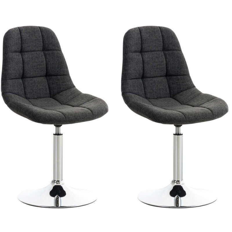 Lot de 2 chaises Emil tissu gris foncé