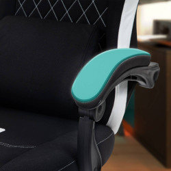 Fauteuil de bureau Miltona en tissu noir/blanc