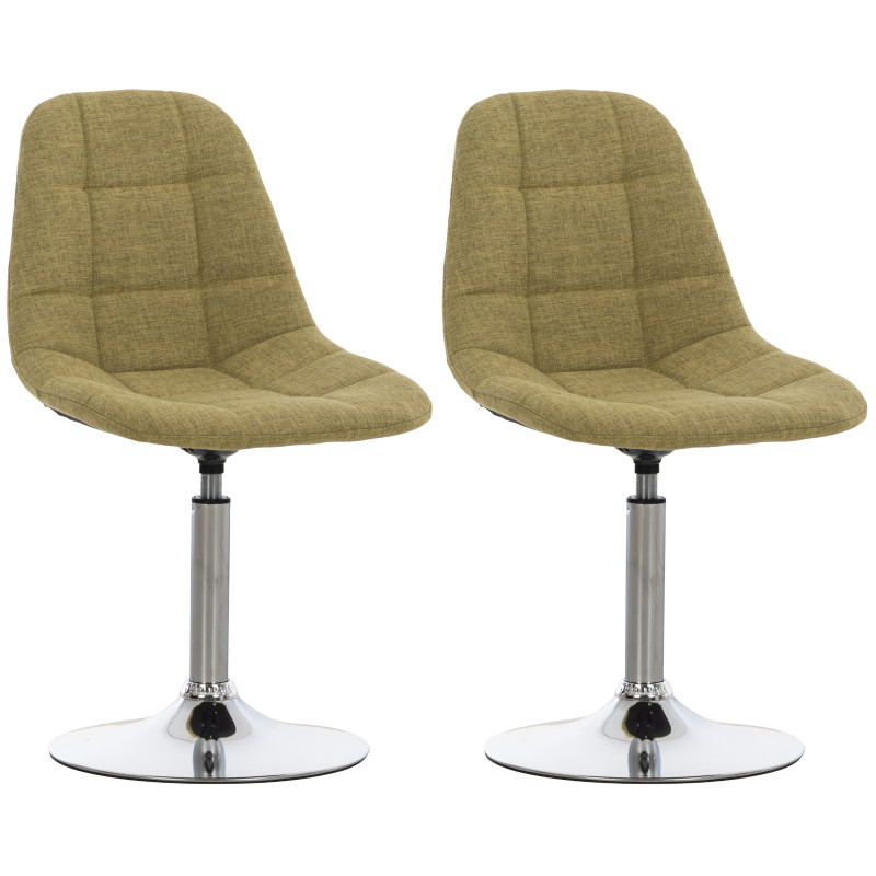 Lot de 2 chaises Emil tissu vert