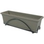 PLASTIKEN Jardiniere 60x20 Cm + Plateau + Support balcon Collection TERRA - Taupe